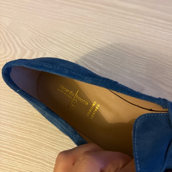 Riccardo Boccia Blue Suede Loafers Size 42 - Picture 5 of 5